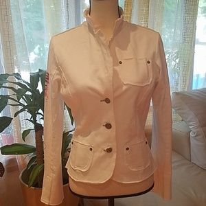 White Cotton Jacket by Bejeweled